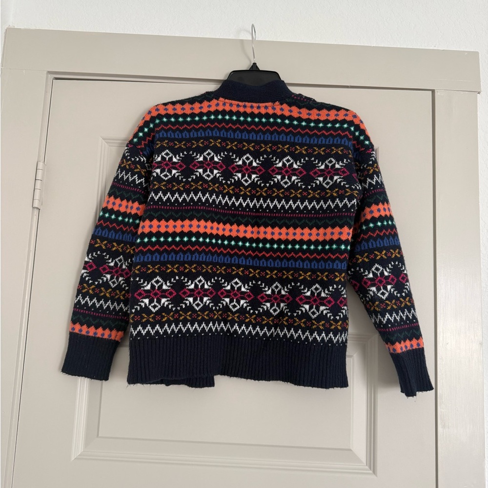 Talbots Navy and Multicolor Knit Cardigan - Picture 5 of 5